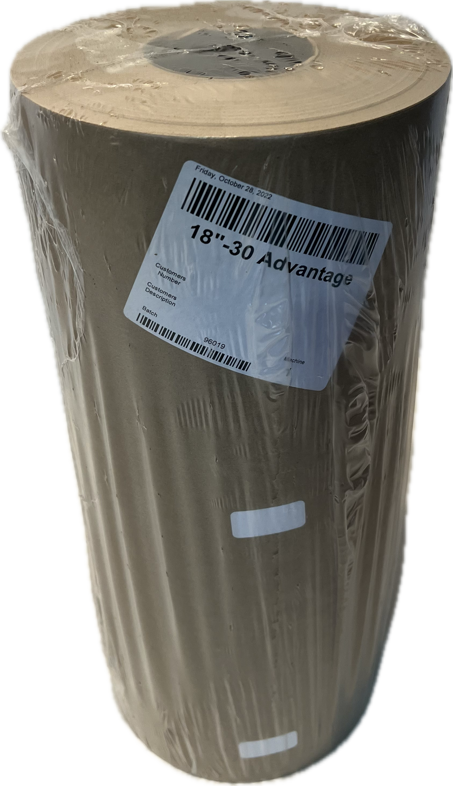 18" x 1200' 30# recycled kraft paper roll